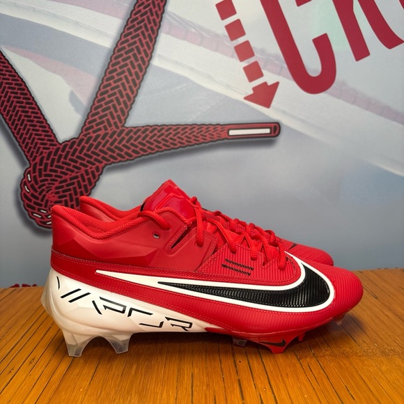 Nike Vapor Edge Elite 360 2 Red Black Football Cleats Mens Size 12 NEW main image 6